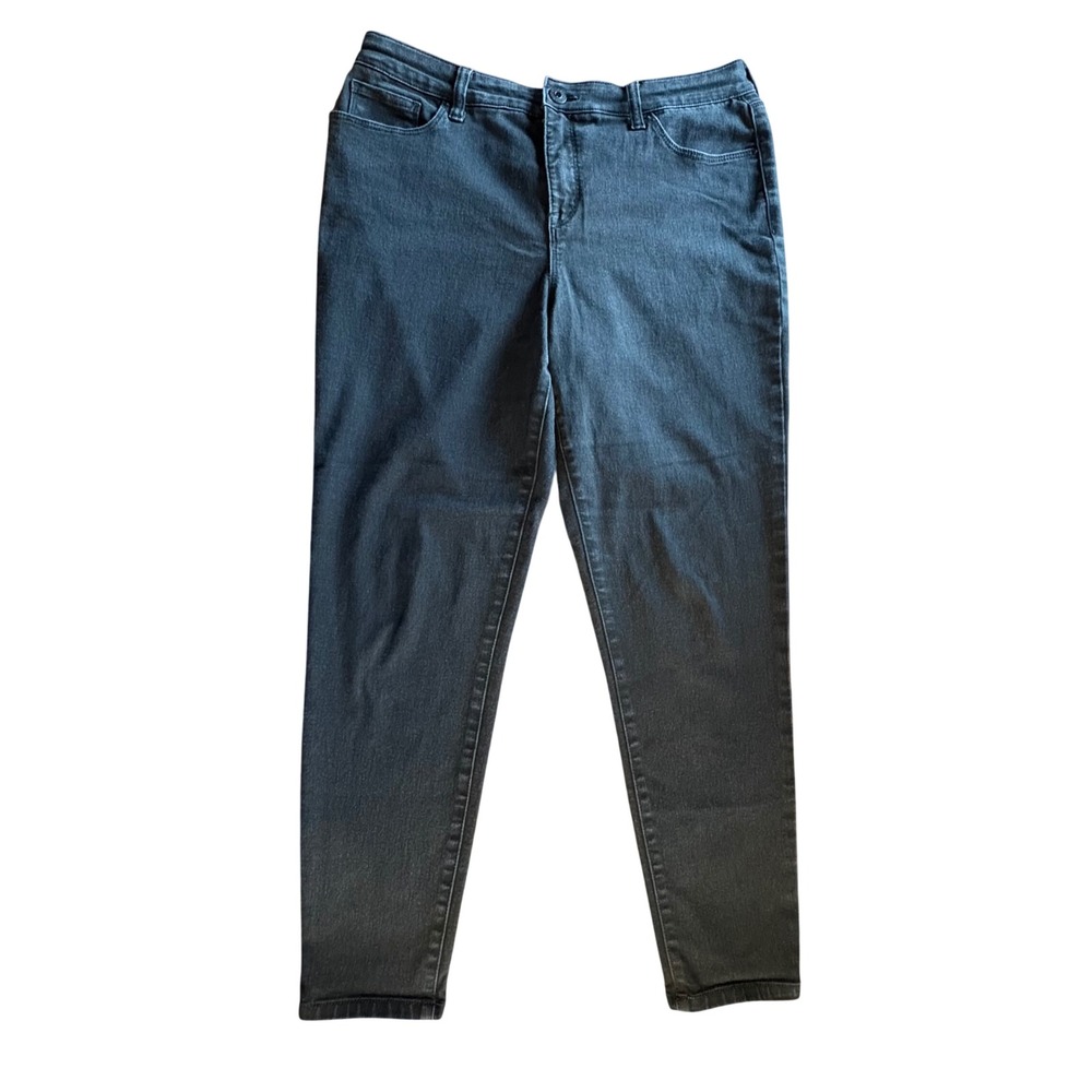 Style & Co Curvy Skinny Leg Jeans Womens 12 Black Stretch Denim High Rise‎